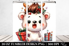 Expressive Polar Bear with Crazy Haircut Sublimation PNG Product Image 2