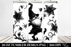 Simple Gothic Dancing Gnome Watercolor Tumbler Design Product Image 2