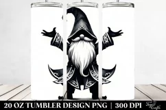 Simple Gothic Dancing Gnome Watercolor Tumbler Design Product Image 2