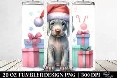 Baby Weimaraner with Santa Hat PNG Product Image 2