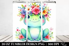 Colorful Frog with Flower Crown | 20 oz Tumbler Product Image 2