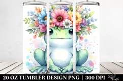 Colorful Frog with Flower Crown | 20 oz Tumbler Product Image 2