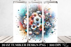 20 Oz Tumbler Sublimation | Colorful Particles Silver Foil Product Image 2