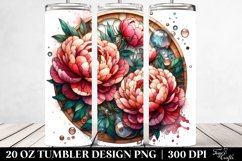 Detailed Wooden Stained Peonies | 20 Oz Tumbler Product Image 2