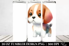 Cute Watercolor Beagle 20 Oz Tumbler Product Image 2