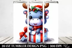 Enthusiastic Hippo with Crazy Haircut Sublimation PNG Product Image 2