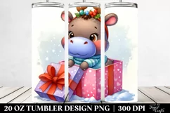 Enthusiastic Hippo with Crazy Haircut Sublimation PNG Product Image 2