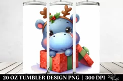 Enthusiastic Hippo with Crazy Haircut Sublimation PNG Product Image 2