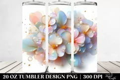 Glossy Impatiens Watercolor Splash 20 Oz Tumbler Product Image 2