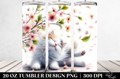 20 Oz Tumbler Sublimation | Cat Tumbling Spring Petals Product Image 2