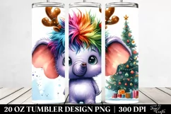 Expressive Baby Elephant with Crazy Haircut Sublimation PNG Product Image 2