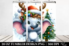 Expressive Baby Elephant with Crazy Haircut Sublimation PNG Product Image 2