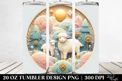 Pastel Lamb in Winter Scene 20 Oz Tumbler Product Image 2