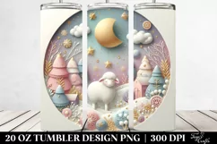 Pastel Lamb in Winter Scene 20 Oz Tumbler Product Image 2