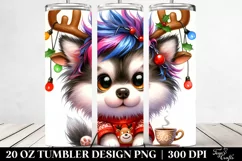 Enthusiastic Siberian Husky with Crazy Haircut Sublimation Product Image 2