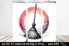 Simple Image Broomstick,Watercolor Washed | 20 oz Tumbler Product Image 2
