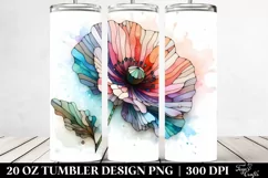 Abstract Poppy Design, Clipart 20 Oz Tumbler Product Image 2