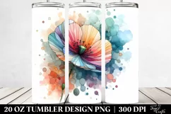Abstract Poppy Design, Clipart 20 Oz Tumbler Product Image 2