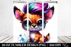 Funny Baby Deer Drawing | 20 oz Tumbler Product Image 2