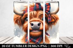 houswife white background title: Highland Cowportrait White Product Image 2