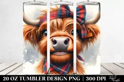 houswife white background title: Highland Cowportrait White Product Image 2