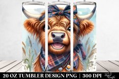 houswife white background title: Highland Cowportrait White Product Image 2