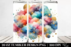 Colorful Watercolor Cloud | 20 oz Tumbler Product Image 2