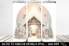 Festive Nativity Scene Clipart, High-Res 20 Oz Tumbler Product Image 2