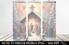 Pastel Nativity Scene Clipart, High-Res 20 Oz Tumbler Product Image 2