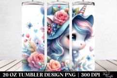 Cute Baby Unicorn with Blue Hat | 20 oz Tumbler Product Image 2
