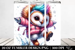 Winter Baby Owl Drawing | 20 oz Tumbler Product Image 2