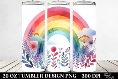 Colorful Watercolor Rainbow 20 Oz Tumbler Product Image 2