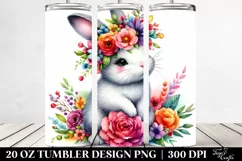 Vibrant Rabbit with Flower Crown 20 Oz Tumbler Product Image 2