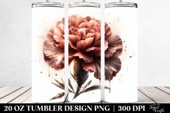 20 Oz Tumbler Sublimation | carnation Watercolor Splash Product Image 2