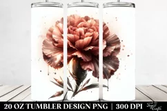 20 Oz Tumbler Sublimation | carnation Watercolor Splash Product Image 2