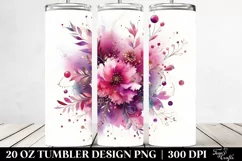 Magenta Watercolor Background | 20 oz Tumbler Product Image 2