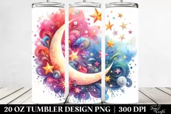 Vibrant Half Moon with Stars 20 Oz Tumbler Product Image 2