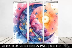 Vibrant Half Moon with Stars 20 Oz Tumbler Product Image 2