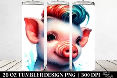 Inspired Baby Pig Winter Pose | 20 oz Tumbler Product Image 2