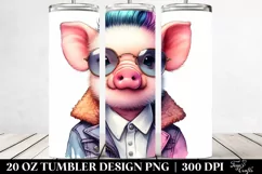 Inspired Baby Pig Winter Pose | 20 oz Tumbler Product Image 2