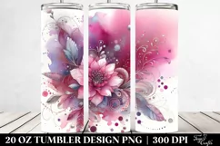 Magenta Watercolor Background | 20 oz Tumbler Product Image 2