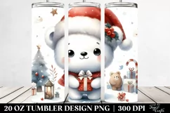 Polar Bear with Santa Hat, High-Res PNG Product Image 2