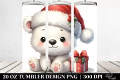 Polar Bear with Santa Hat, High-Res PNG Product Image 2