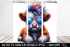 Baby Highland Cow with Cool Haircut, PNG Product Image 2