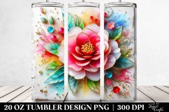 20 Oz Tumbler Sublimation | Camellia Floral Swirls Product Image 2