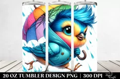 Funny Bird with Raincoat, Transparent 20 Oz Tumbler Product Image 2