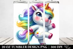 dancing Funny Baby Unicorn | 20 oz Tumbler Product Image 2