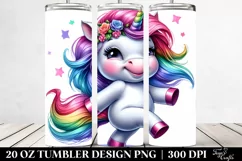 dancing Funny Baby Unicorn | 20 oz Tumbler Product Image 2