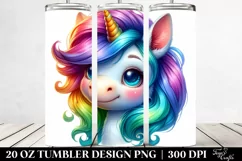 Expressive Cute Baby Unicorn 20 Oz Tumbler Product Image 2