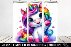 Smiling Funny Unicorn | 20 oz Tumbler Product Image 2